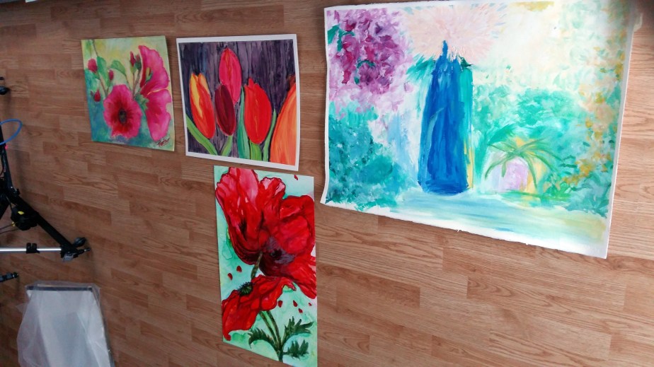 large flower watercolour